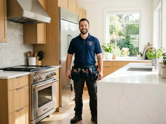 Appliance Repair Hero technician in a Azle, TX kitchen after an appliance repair